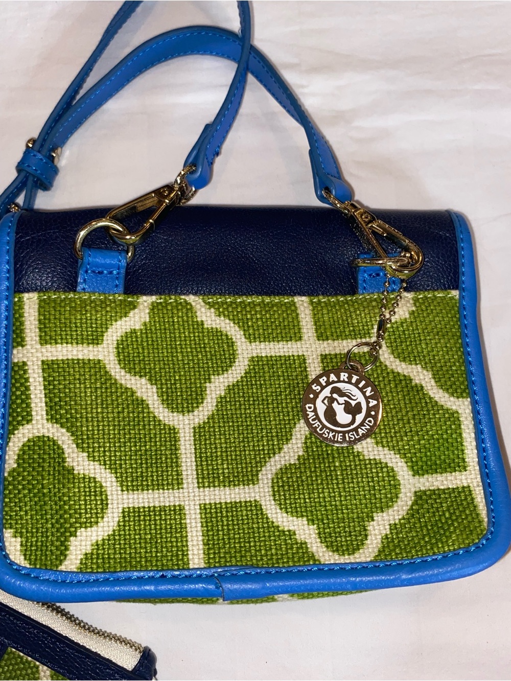 Spartina 449 Blue and Green Crossbody with Coin Pouch - Picture 4 of 14